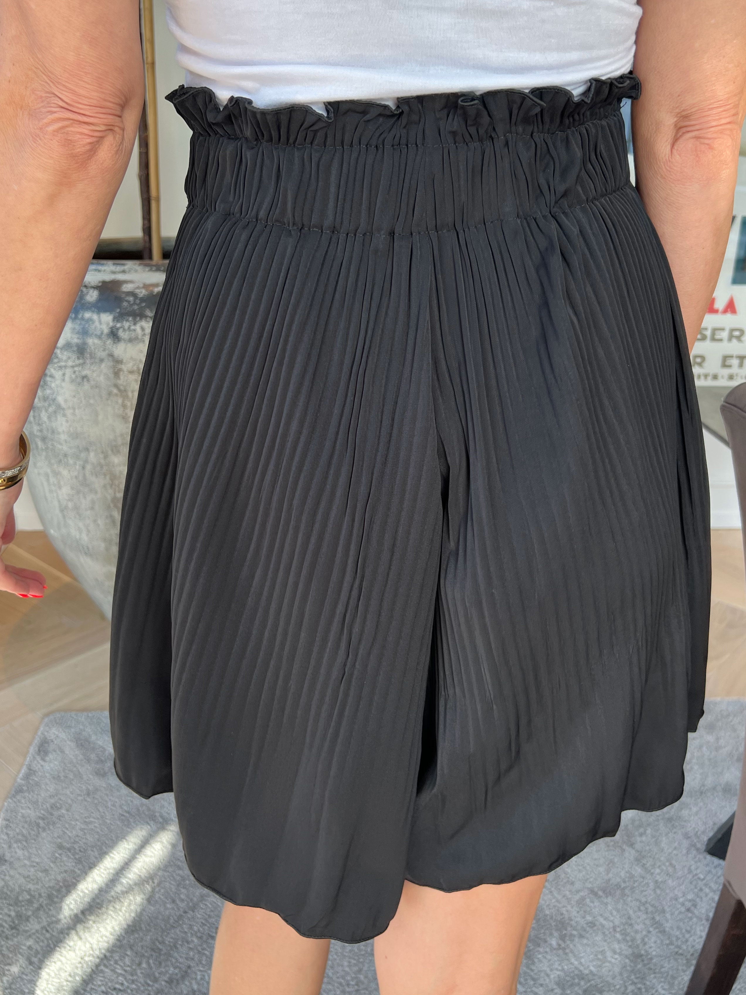 Diddi - Plisseret shorts med elastikkant i livet